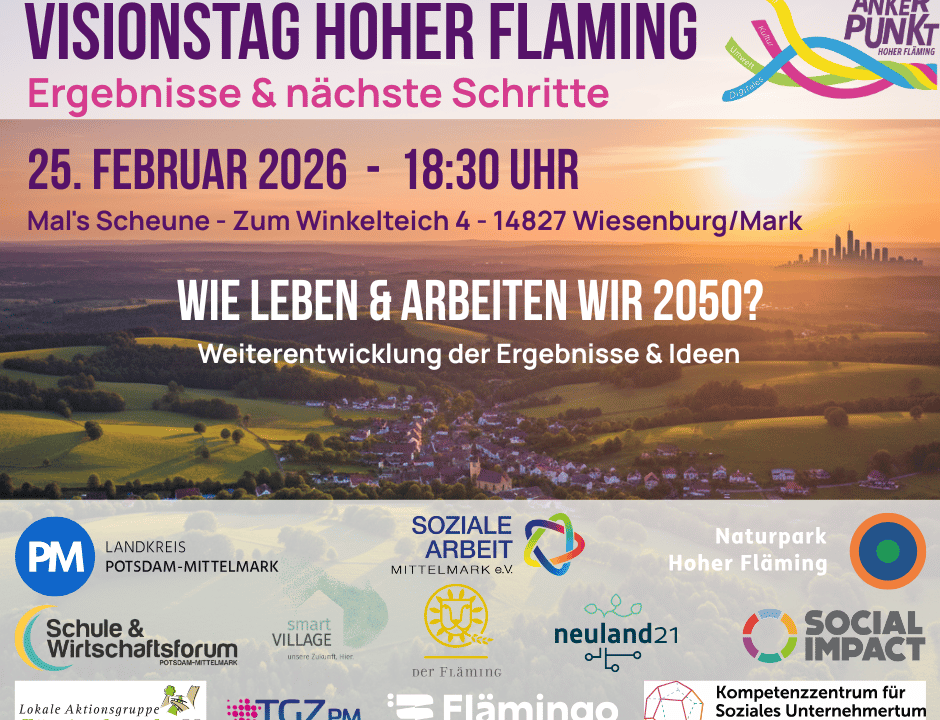 Einladung zur Visionstag Folgeveranstaltung am 25.2.2026 um 18:30 in Mal's Scheune Wiesenburg